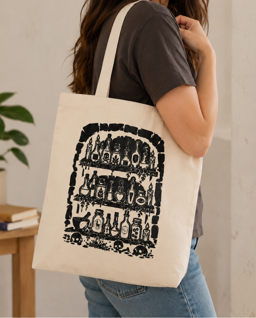 Apothecary Shelf Canvas Tote Bag