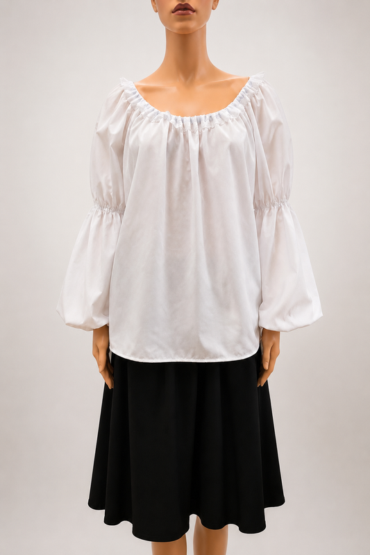 Cottagecore Puff Sleeve Top – Medieval Boho Blouse
