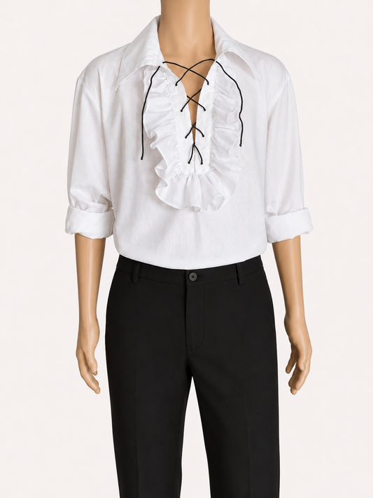 Ruffled Lace-Up Medieval Shirt