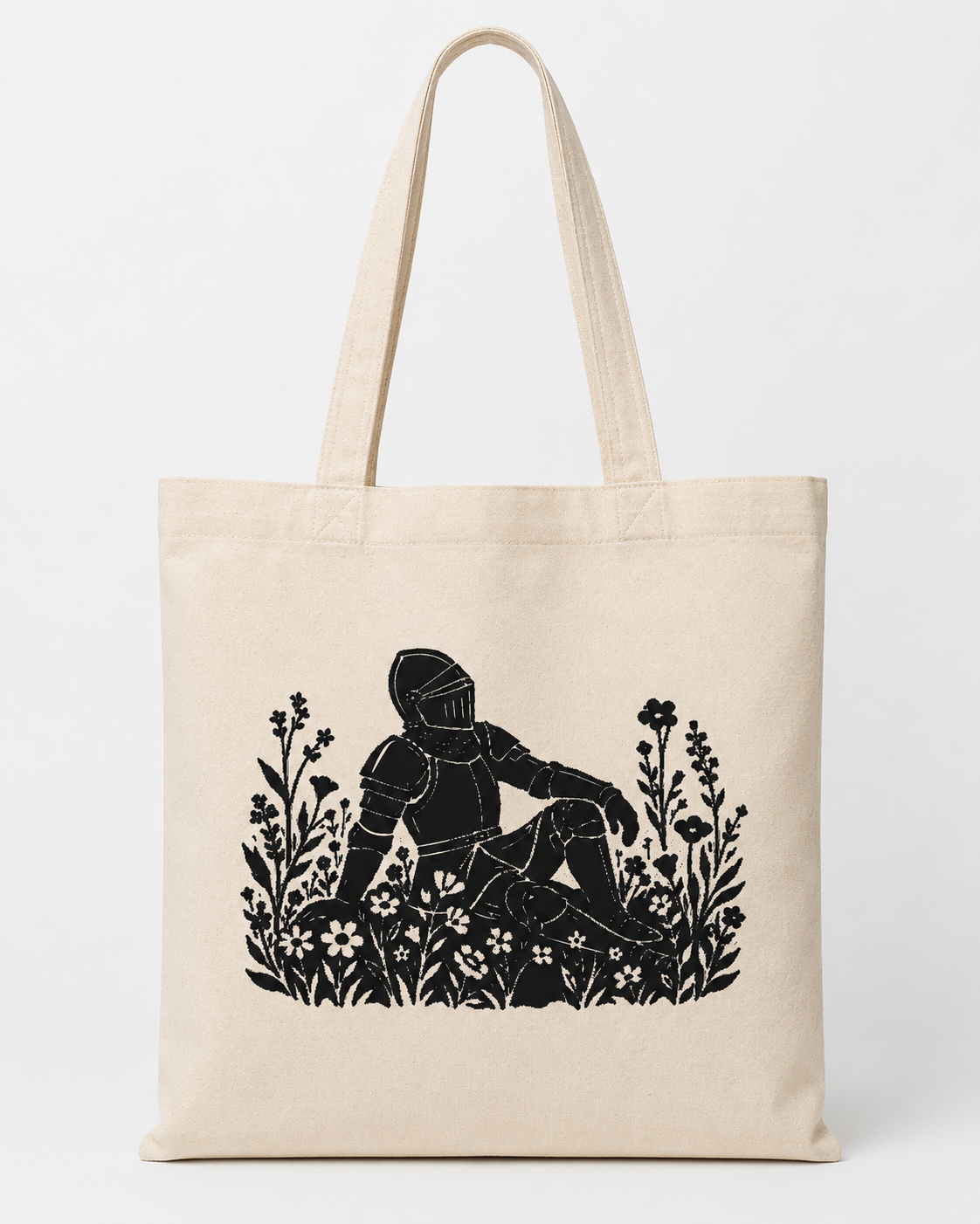 Knight in Bloom Canvas Tote Bag
