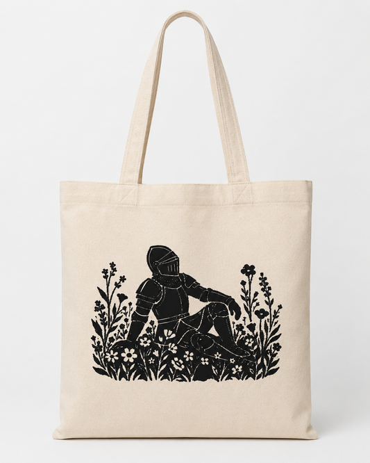 Knight in Bloom Canvas Tote Bag