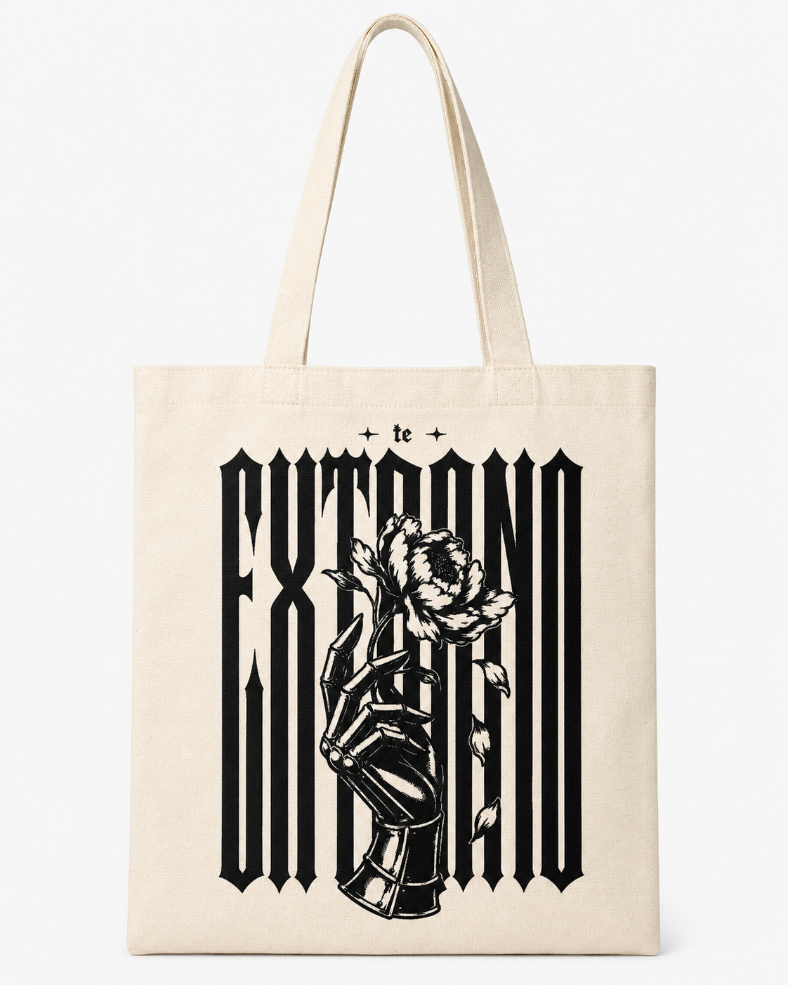 Te Extraño Gothic Rose Canvas Tote Bag
